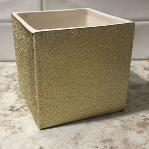 FTD Square Glittered Gold Vase